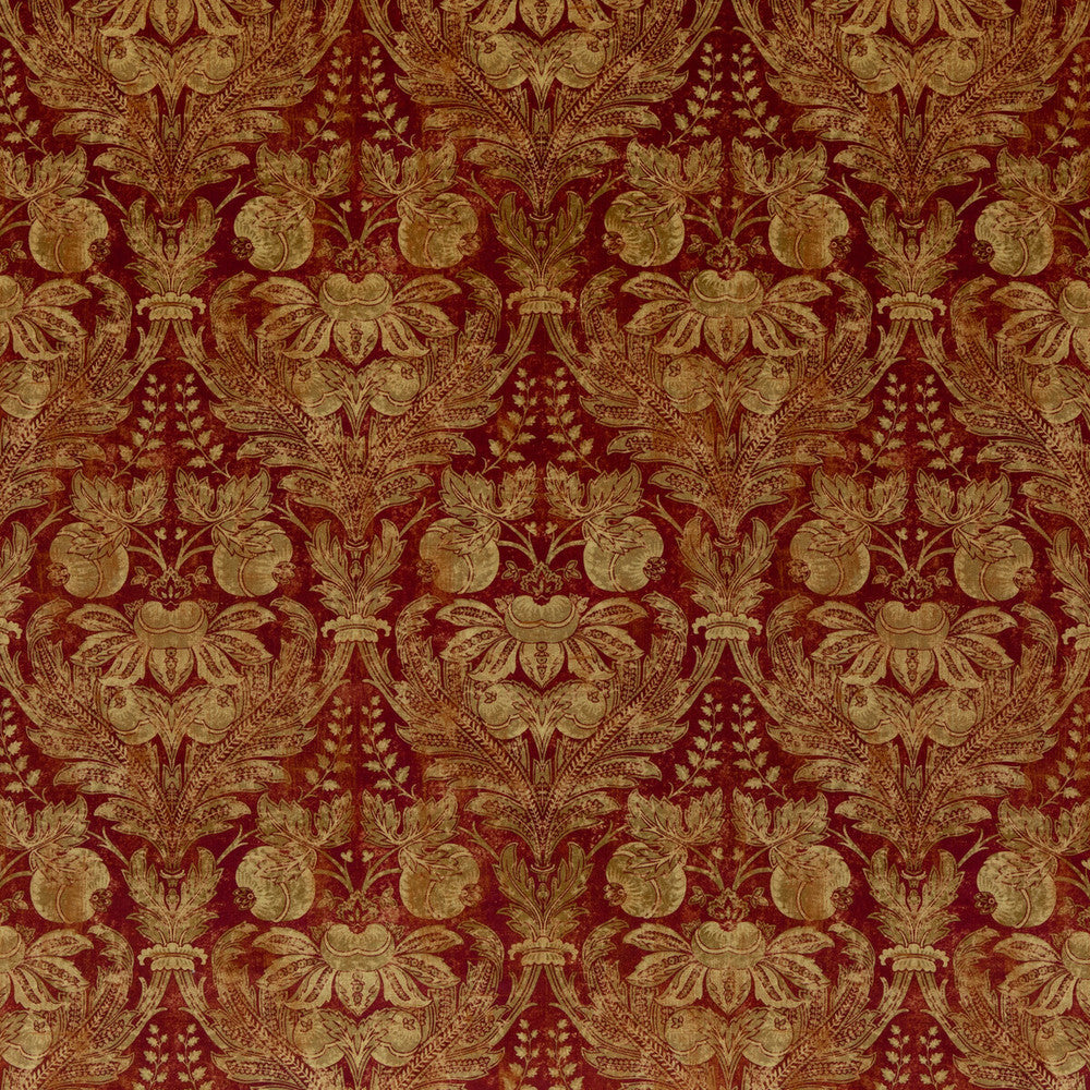 Lapura Velvet Indian Red by G P & J Baker Designer Fabric COROMANDEL COTTON - 56%;LINEN - 44% United Kingdom Horizontal: 13.002 and Vertical: 23.246 52.008 - Swanky Fabrics -