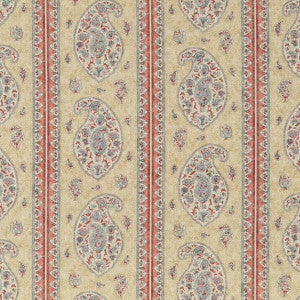 G P & J Baker Fabric Coromandel Red/Blue