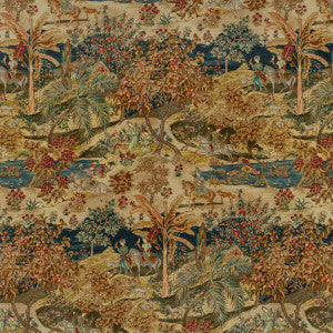 G P & J Baker Fabric Ramayana Velvet Indigo/Red
