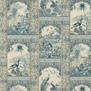 G P & J Baker Fabric Indienne Toile Red/Blue