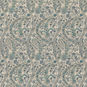 G P & J Baker Fabric Bukhara Paisley Blue