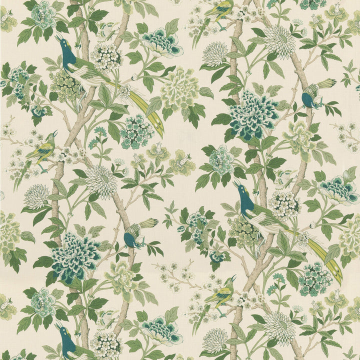 Hydrangea Bird (Archive) Green by G P & J Baker Fabric G P & J Baker Fabric Hydrangea Bird (Archive) GreenFabric CHIFU LINEN - 100% Thailand </p><p>Repeat: H: 52.796, V: 41.764 52.796 - Fabric Carolina -