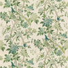 G P & J Baker Fabric Hydrangea Bird (Archive) Green