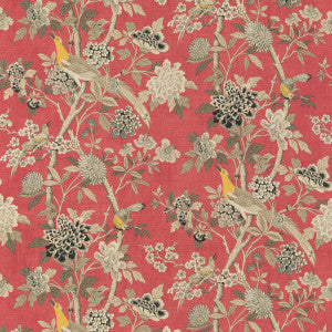 G P & J Baker Fabric Hydrangea Bird (Archive) Old Rose