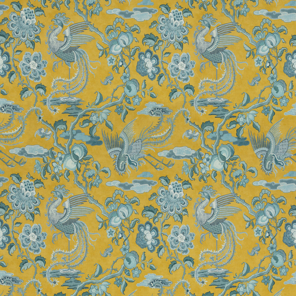 Chifu Ochre/Blue by G P & J Baker Fabric G P & J Baker Fabric Chifu Ochre/BlueFabric CHIFU LINEN - 100% Thailand </p><p>Repeat: H: 26.201, V: 30.732 52.402 - Fabric Carolina -
