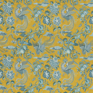 G P & J Baker Fabric Chifu Ochre/Blue