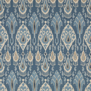 G P & J Baker Fabric Ikat Bokhara Blue