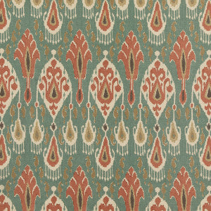 G P & J Baker Fabric Ikat Bokhara Teal