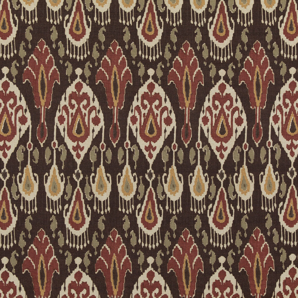 Ikat Bokhara Espresso by G P & J Baker Designer Fabric CHIFU VISCOSE - 49%;LINEN - 26%;COTTON - 17%;POLYESTER - 8% Thailand MEDIUM Horizontal: 10.244 and Vertical: 27.186 51.22 - Swanky Fabrics -