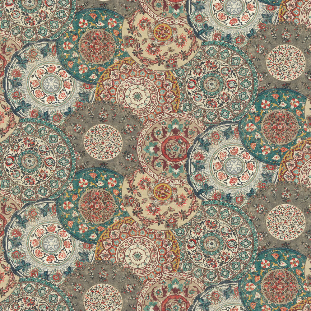 Imari Teal by G P & J Baker Designer Fabric CHIFU VISCOSE - 67%;LINEN - 33% United Kingdom HEAVY Horizontal: 53.978 and Vertical: 24.428 53.978 - Swanky Fabrics -