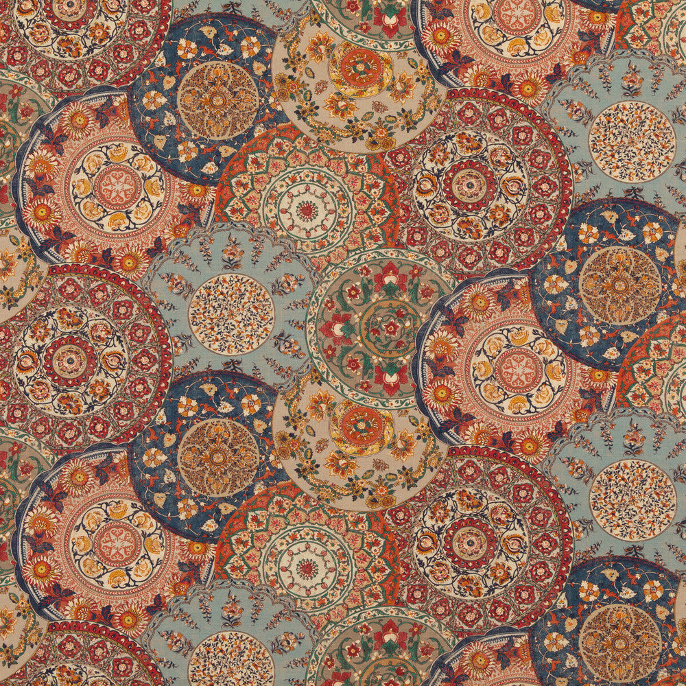 Imari Red/Indigo by G P & J Baker Designer Fabric CHIFU VISCOSE - 67%;LINEN - 33% United Kingdom HEAVY Horizontal: 53.978 and Vertical: 24.428 53.978 - Swanky Fabrics -