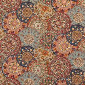 G P & J Baker Fabric Imari Red/Indigo