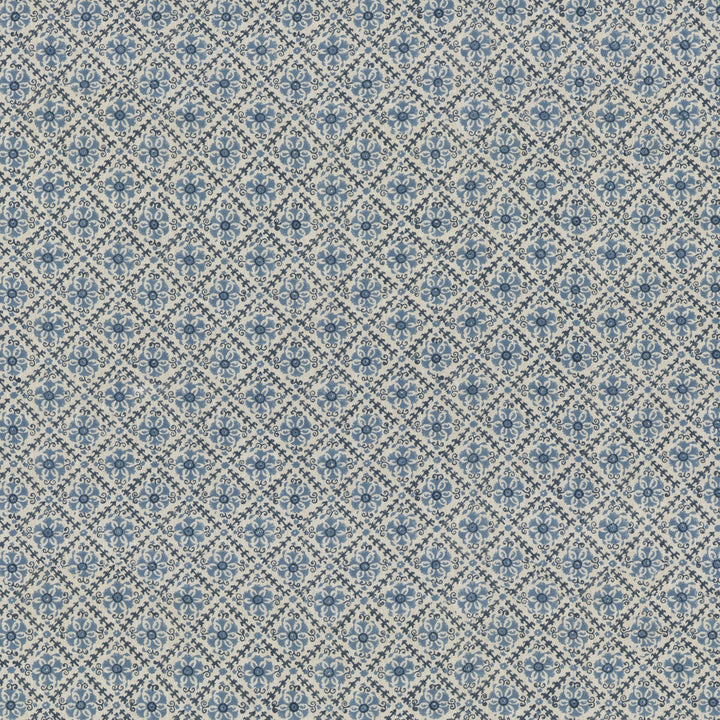 Camden Trellis Blue by G P & J Baker Designer Fabric PORTOBELLO LINEN - 100% India Horizontal: 2.955 and Vertical: 2.955 53.19 - Swanky Fabrics -