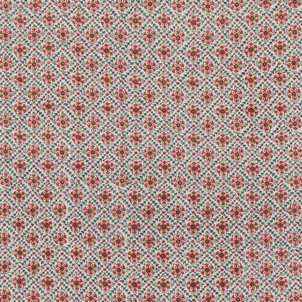 Camden Trellis Red/ Blue by G P & J Baker Fabric G P & J Baker Fabric Camden Trellis Red/ BlueFabric PORTOBELLO LINEN - 100% United Kingdom </p><p>Repeat: H: 2.955, V: 2.955 53.19 - Fabric Carolina -