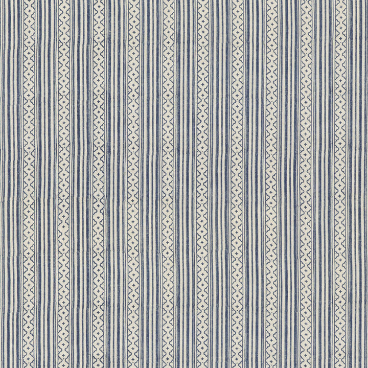 Ebury Stripe Blue by G P & J Baker Designer Fabric PORTOBELLO LINEN - 100% India Horizontal: 7.092 and Vertical: 56.736 - Swanky Fabrics -