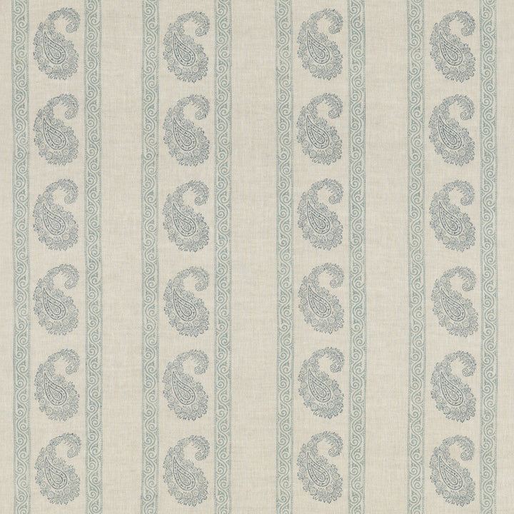 Vintage Paisley Blue by G P & J Baker Designer Fabric PORTOBELLO LINEN - 100% India Horizontal: 9.062 and Vertical: 5.516 54.372 - Swanky Fabrics -