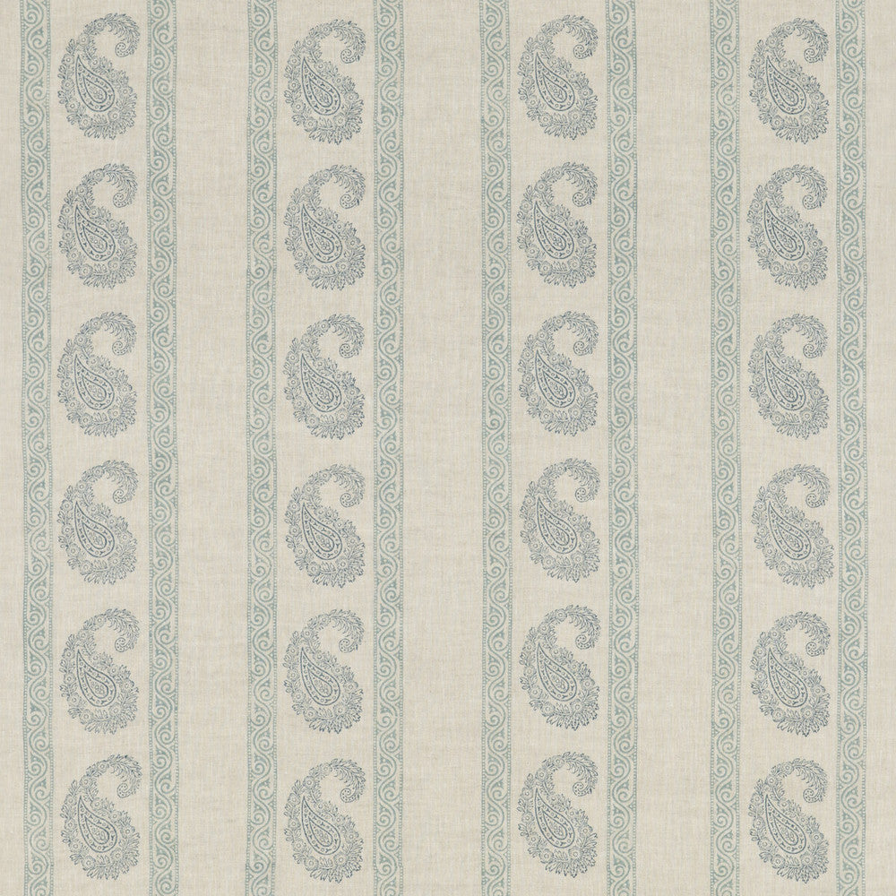 Vintage Paisley Blue by G P & J Baker Designer Fabric PORTOBELLO LINEN - 100% India Horizontal: 9.062 and Vertical: 5.516 54.372 - Swanky Fabrics -