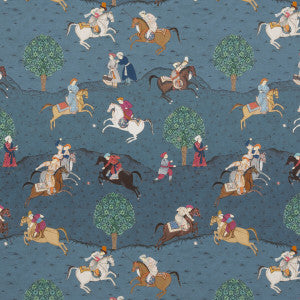 G P & J Baker Fabric Caspian Indigo/Red