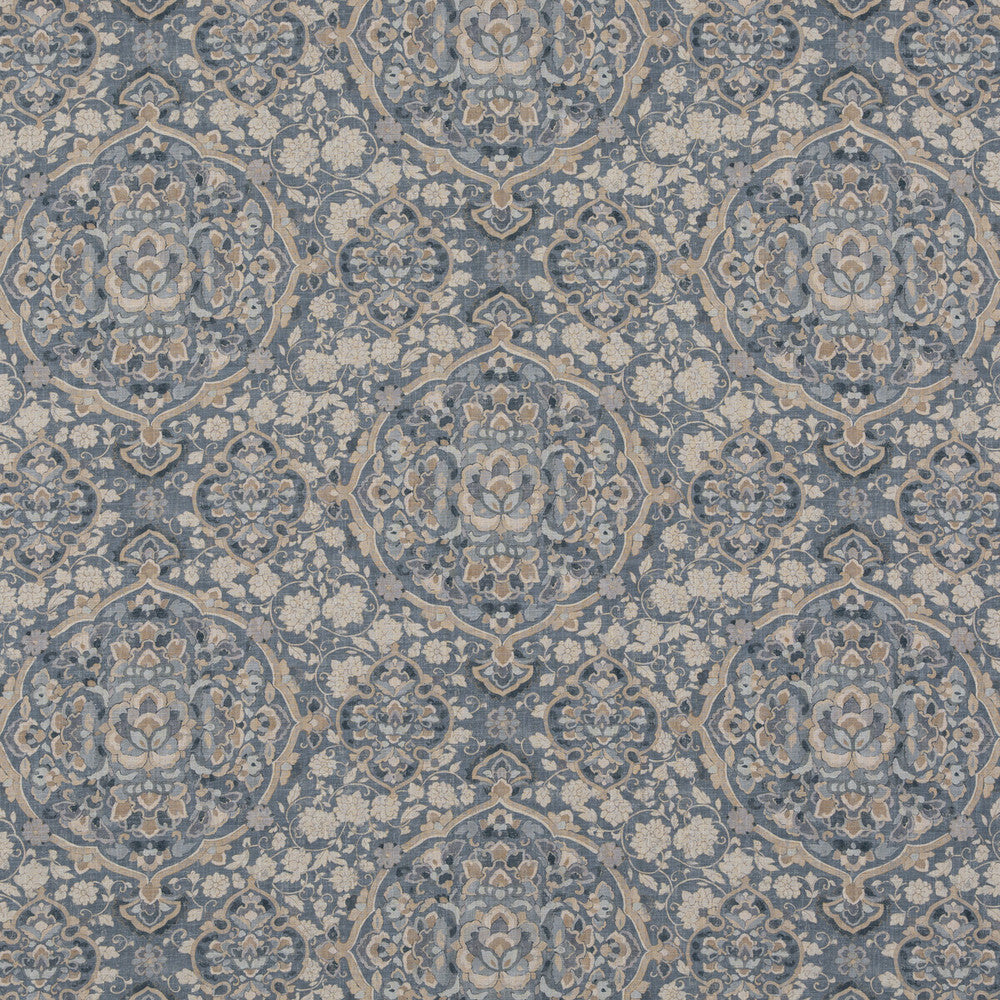 Kiana Blue by G P & J Baker Designer Fabric CASPIAN VISCOSE - 67%;LINEN - 33% United Kingdom Horizontal: 16.942 and Vertical: 23.64 51.22 - Swanky Fabrics -