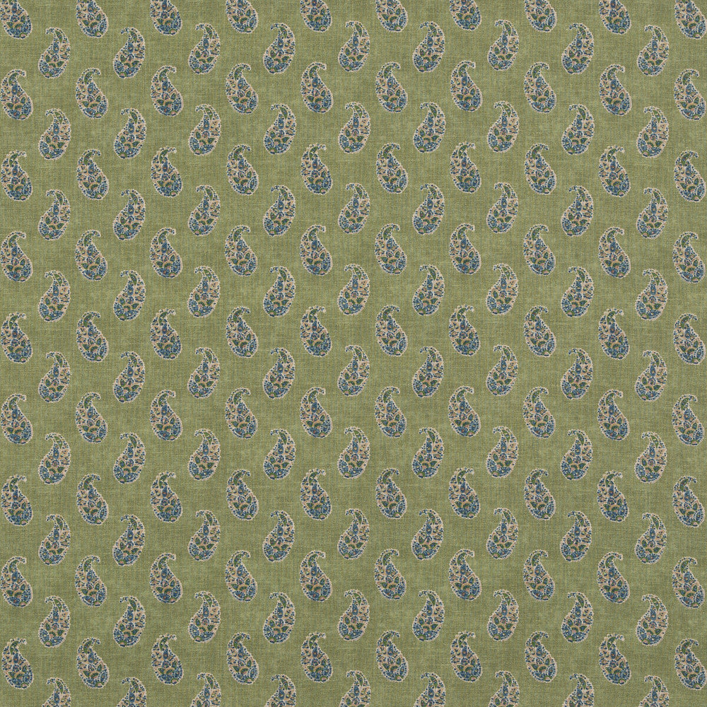 Patola Paisley Emerald by G P & J Baker Designer Fabric CASPIAN VISCOSE - 82%;LINEN - 18% United Kingdom Horizontal: 4.531 and Vertical: 9.456 54.372 - Swanky Fabrics -
