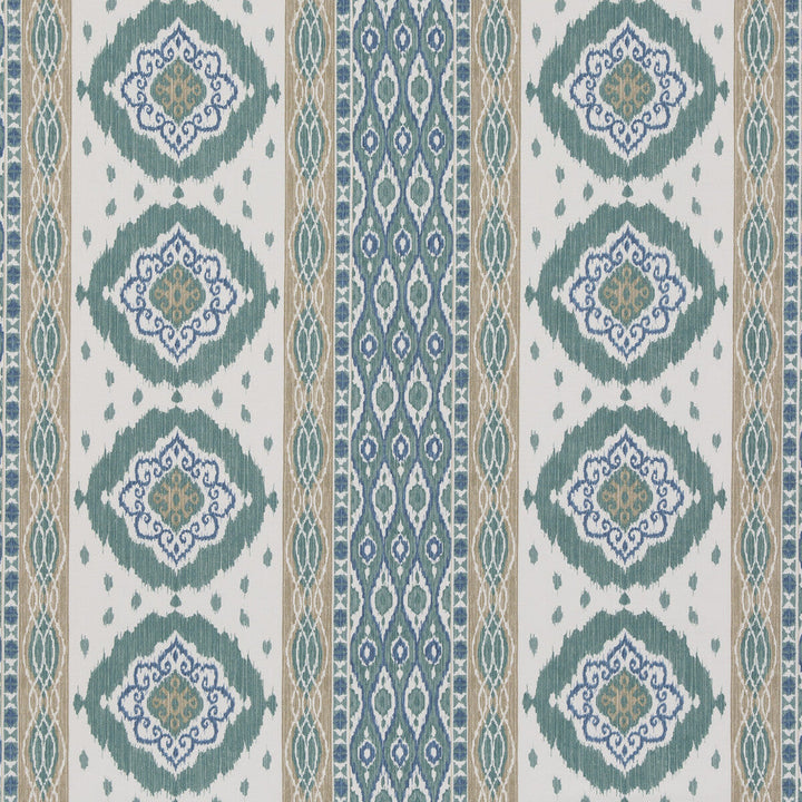 Crosby Aqua by G P & J Baker Designer Fabric CASPIAN COTTON - 60%;LINEN - 40% India Horizontal: 26.989 and Vertical: 12.608 53.978 - Swanky Fabrics -
