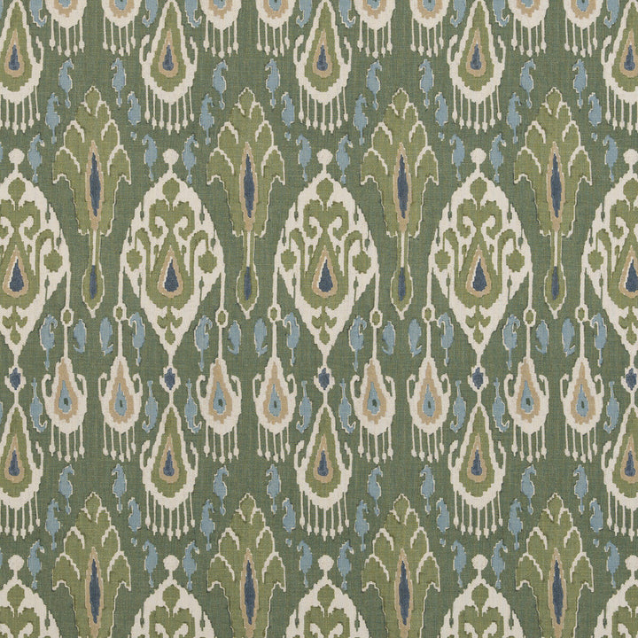 Ikat Bokhara Linen Emerald by G P & J Baker Designer Fabric CASPIAN LINEN - 100% Thailand Horizontal: 10.441 and Vertical: 27.58 52.402 - Swanky Fabrics -