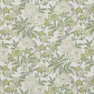 G P & J Baker Fabric Summer Peony Green