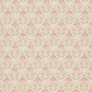 G P & J Baker Fabric Iris Meadow Cotton Pink/Green