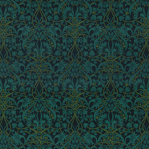 G P & J Baker Fabric Fritillerie Velvet Indigo/Teal