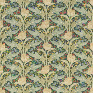G P & J Baker Fabric Tulip & Jasmine Cotton Emerald