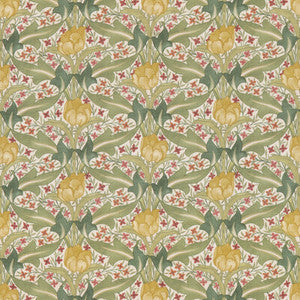 G P & J Baker Fabric Tulip & Jasmine Red/Green
