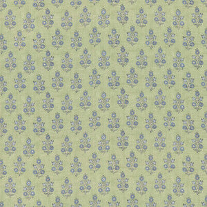 G P & J Baker Fabric Poppy Sprig Green/Blue