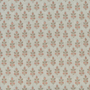 G P & J Baker Fabric Poppy Sprig Aqua/Blush