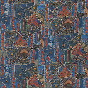G P & J Baker Fabric Front Row Jewel Blue BP11052.1.0