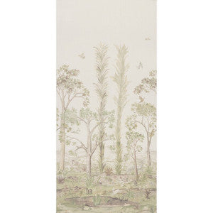 G P & J Baker Fabric Tall Trees Printed Panel Soft Green BP11057.1.0
