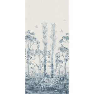 G P & J Baker Fabric Tall Trees Printed Panel Delft Blue BP11057.2.0