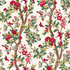 G P & J Baker Fabric Eldon - Document Red/Green
