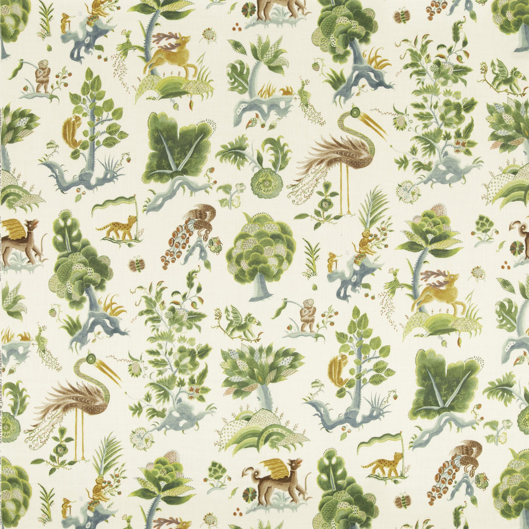 G P & J Baker Fabric Gertrude - Emerald/Blue