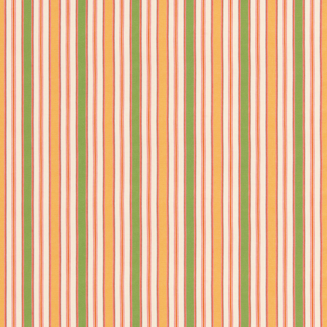 G P & J Baker Fabric Melbourne Stripe - Emerald/Yellow