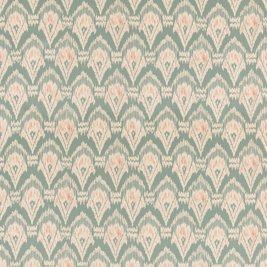 G P & J Baker Fabric Zaraband Texture - Teal/Spice