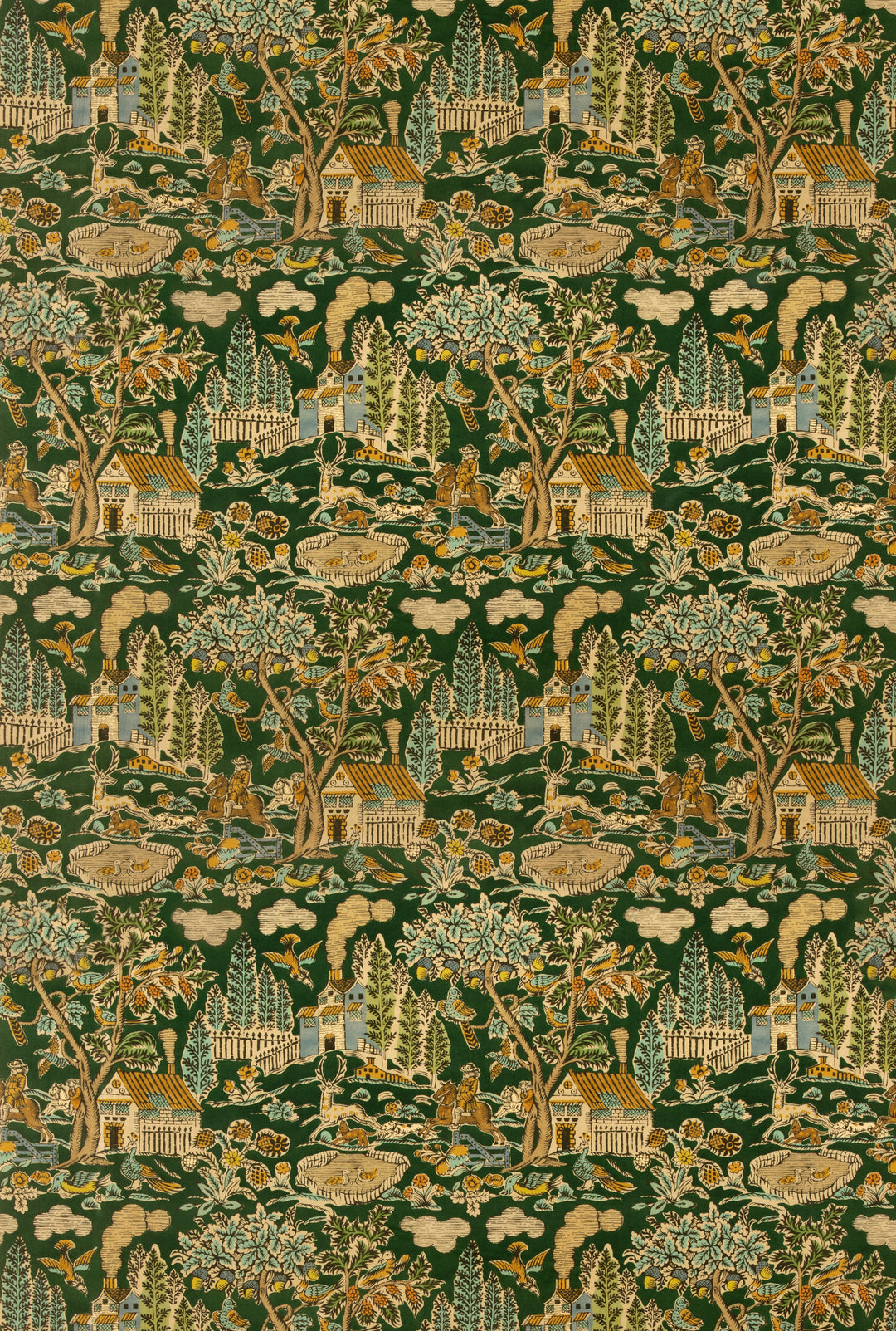 G P & J Baker Fabric Home Park Velvet - Royal Green