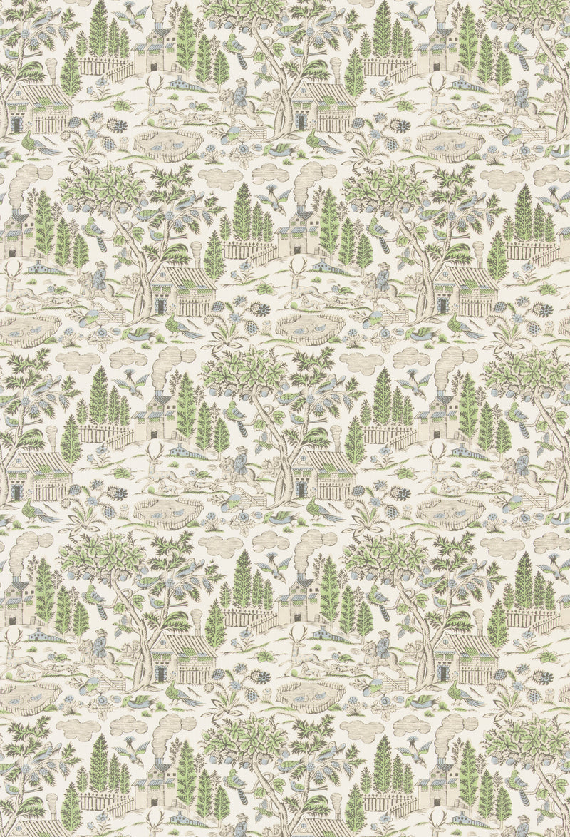 G P & J Baker Fabric Home Park - Green/Blue