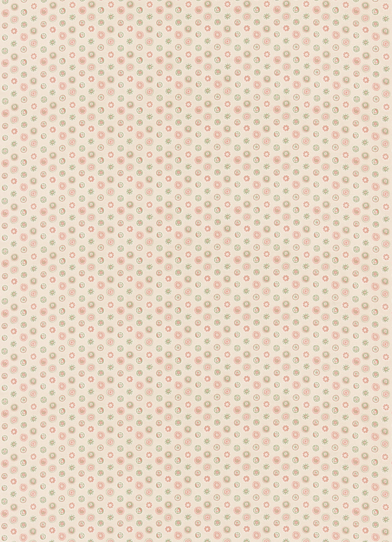 G P & J Baker Fabric Court Buttons - Pink/Green