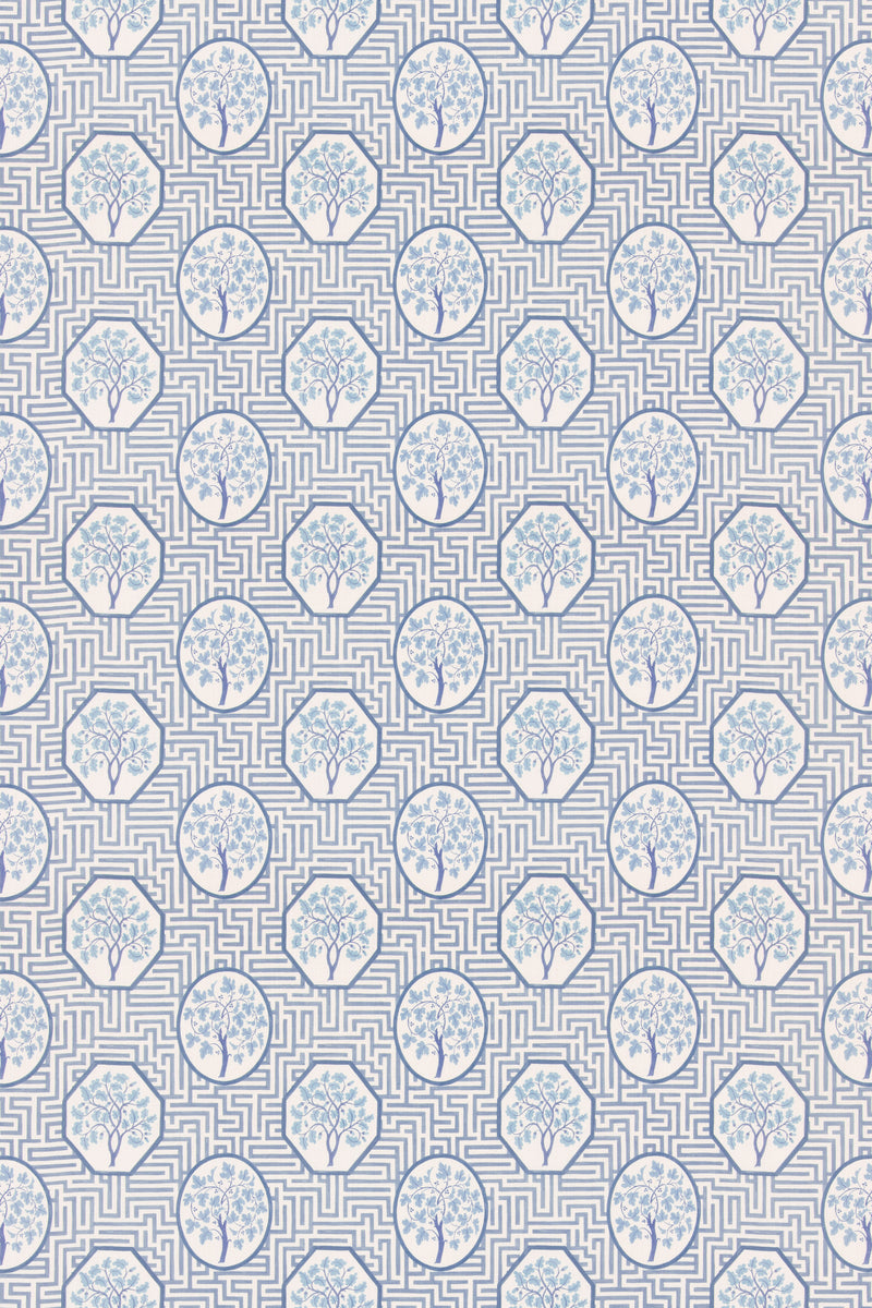 G P & J Baker Fabric Royal Maze - Royal Blue