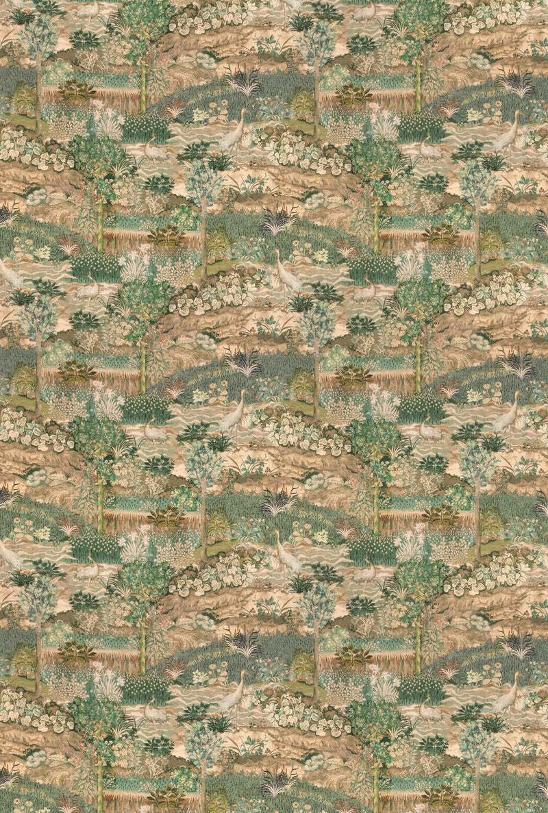 G P & J Baker Fabric Palace Tapestry - Royal Green