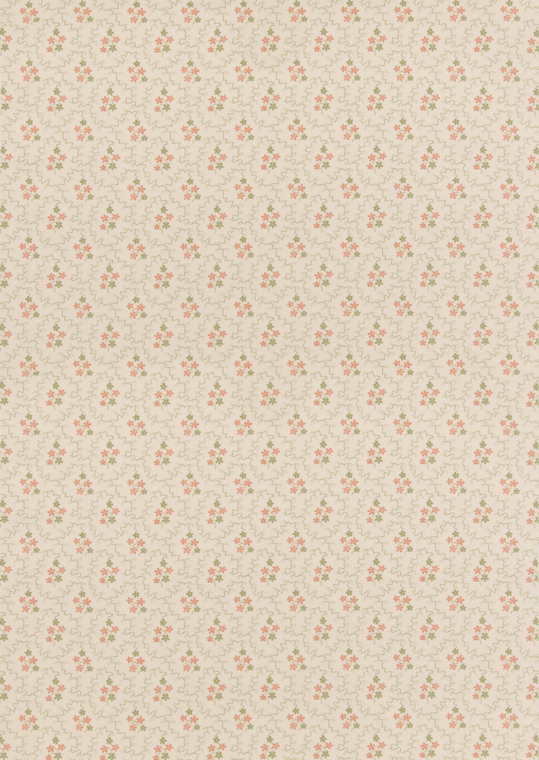 G P & J Baker Fabric Posy - Green/Red