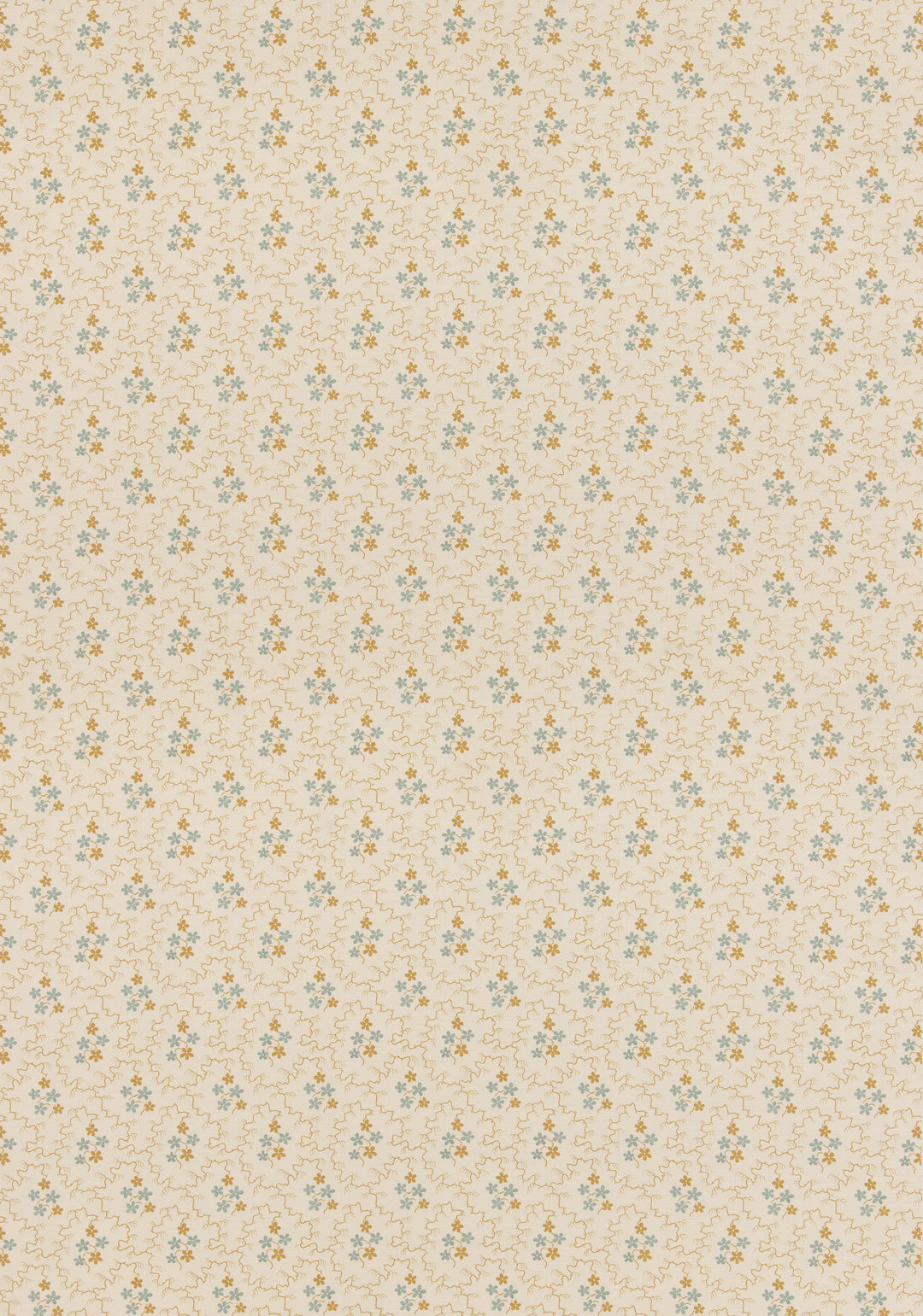 G P & J Baker Fabric Posy - Ochre/Blue