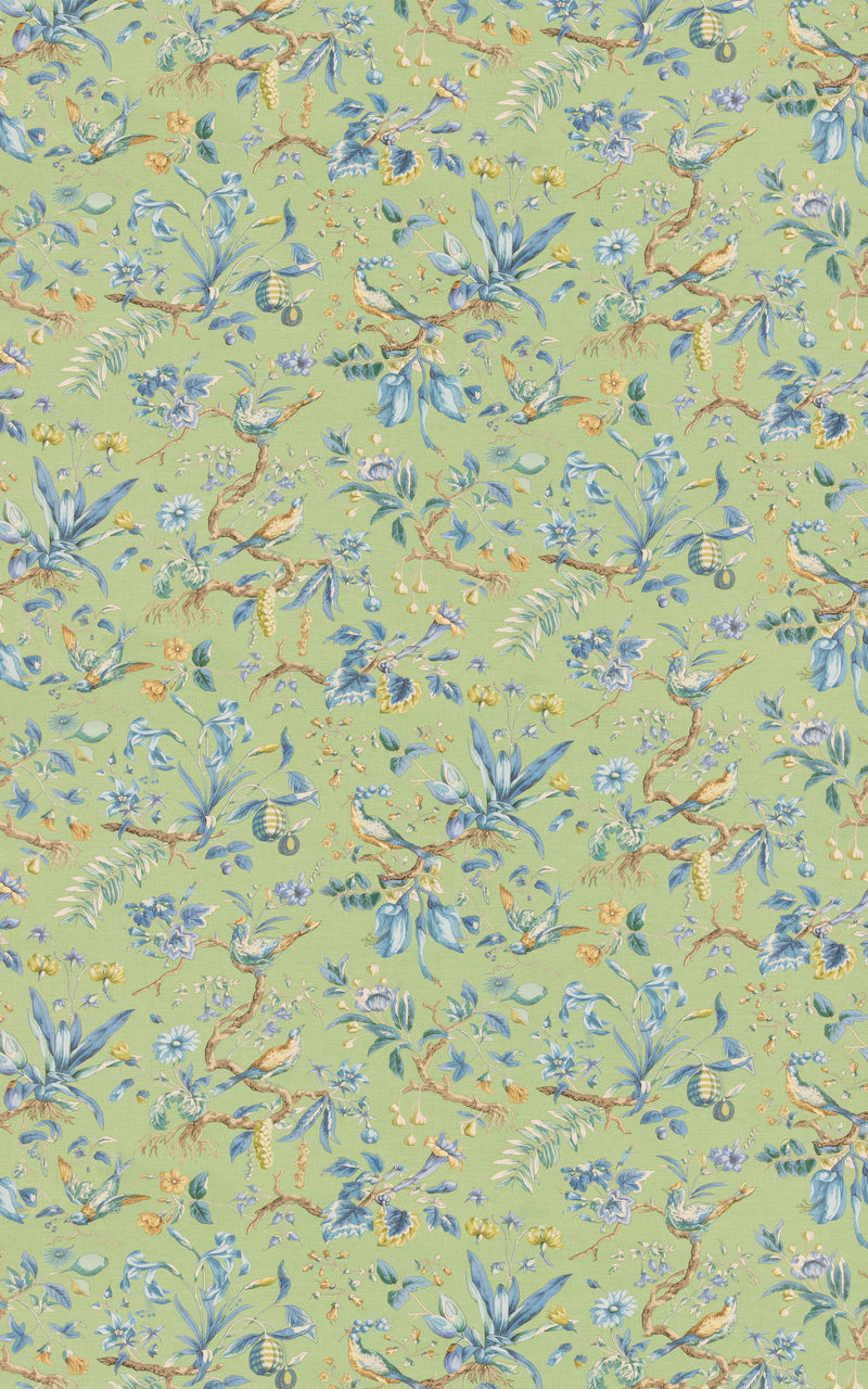 G P & J Baker Fabric Kentwell - Emerald/Blue
