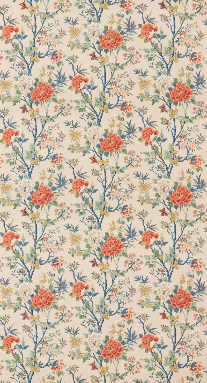 G P & J Baker Fabric Canton - Red/Blue