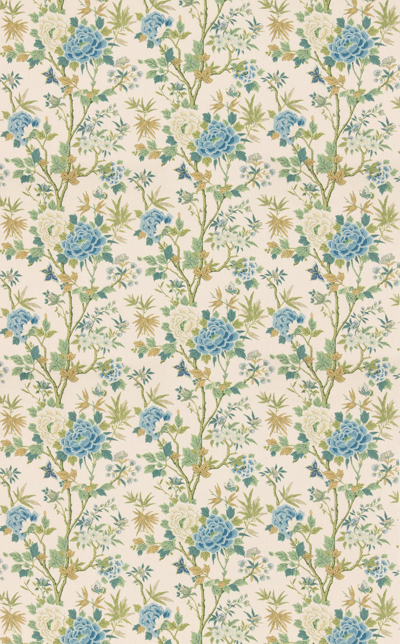 G P & J Baker Fabric Canton - Blue/Green